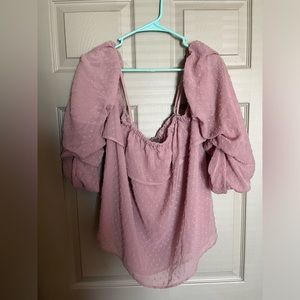 Charlotte Russe Off the Shoulder Long Sleeve Top XL